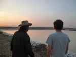 Dhanraj and Alex looking across the salt pans