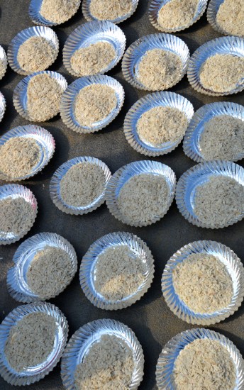 plates of beaten rice