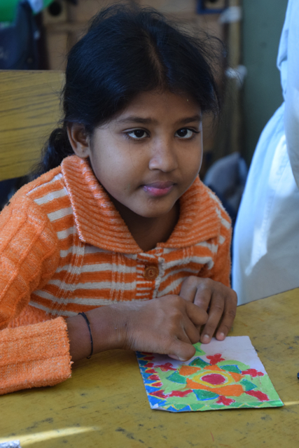 Very happy with her beautiful art work.